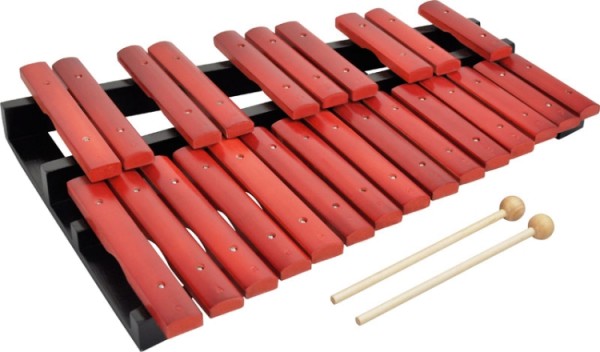 Steinbach Xylophon mit 25 Klangplatten rot zweireihig