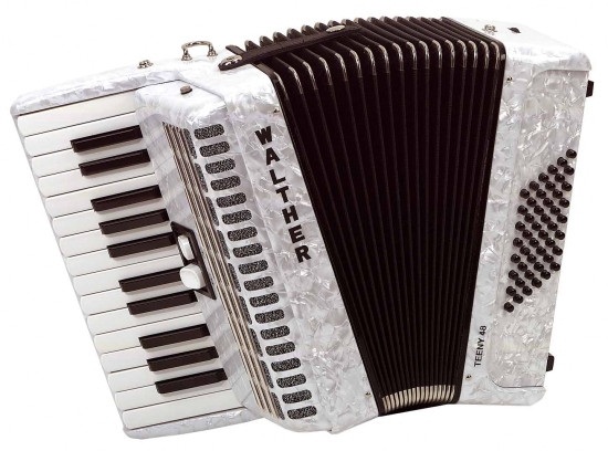 Akkordeon Walther Teeny 48 Bass 2 chörig weiß