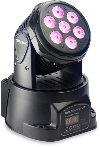 LED Moving Head mit 7 x 10-watt RGBW 4-in-1 LEDs (HeadBanger XT)