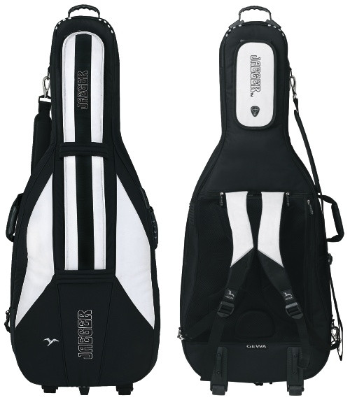 Jaeger 3/4 Basssack Basstasche 30mm mit Laufrollen und Rucksackgurten schwarz/anthrazit