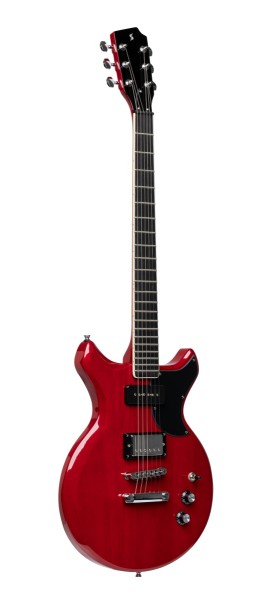 Stagg SVY DC TCH E-Gitarre, Silveray Serie, DC Modell, mit massivem Mahagonikorpus und Double-Cutawa