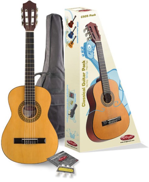 Stagg C505 1/4 Klassikgitarren-Set in natur mit Fichtendecke