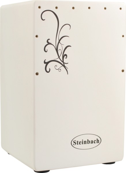 Steinbach Cajon weiß matt mit schwarzem Ornament auf Schlagfläche