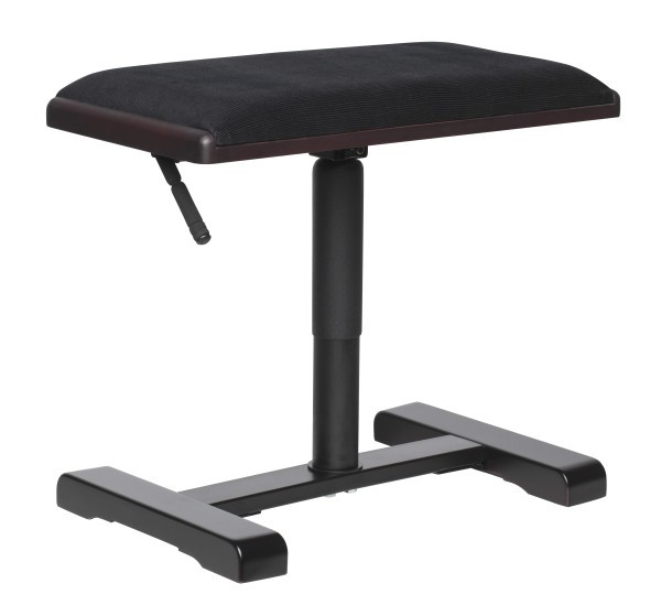 Stagg Hydraulische Klavierbank Konzertpianobank Deluxe, Rosenholz matt, schwarzer Veloursbezug