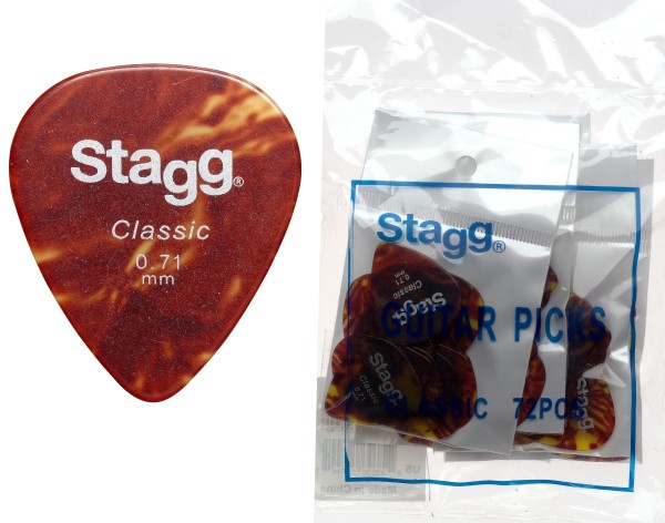 Stagg CSR71 .71 mm Klassik Standard Nachfüllsack 72 Plektren - Schildplatt