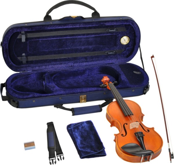 Steinbach 1/4 Geige im SET Ebenholzgarnitur wunderschön geflammt THOMASTIK DOMINANT SAITEN