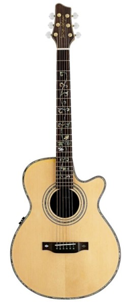 Stagg NA76MJCBB Elektro-Akustische mini-Jumbo Gitarre mit massiver Fichtendecke