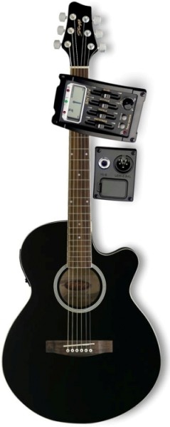 Stagg SW206CETU-BK Elektroakustische Cutaway Folk-Gitarre