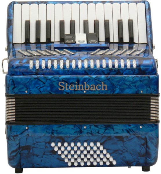 Steinbach Akkordeon 26 Diskant und 48 Bass inklusive abschließbarem Koffer, Farbe Dark Blue