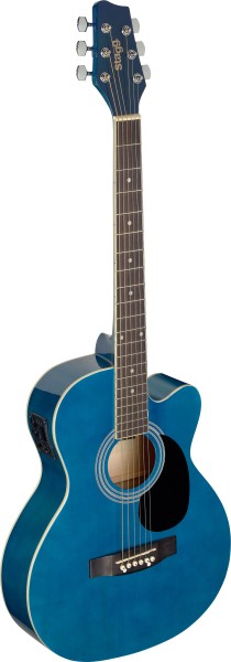 Stagg SA20ACE BLUE Elektroakustische Auditorium Gitarre Cutaway Lindenholzdecke blau