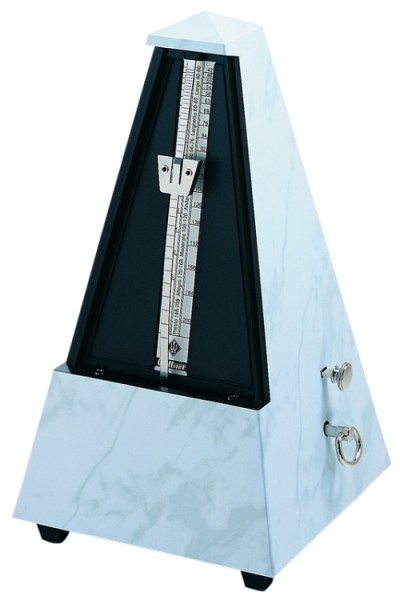 Wittner Metronom Designer-Modell marmorartig WEISS mit Glocke