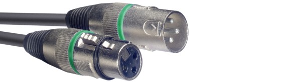 Mikrofonkabel, XLR/XLR (m/f), 10 m, Ring Grün