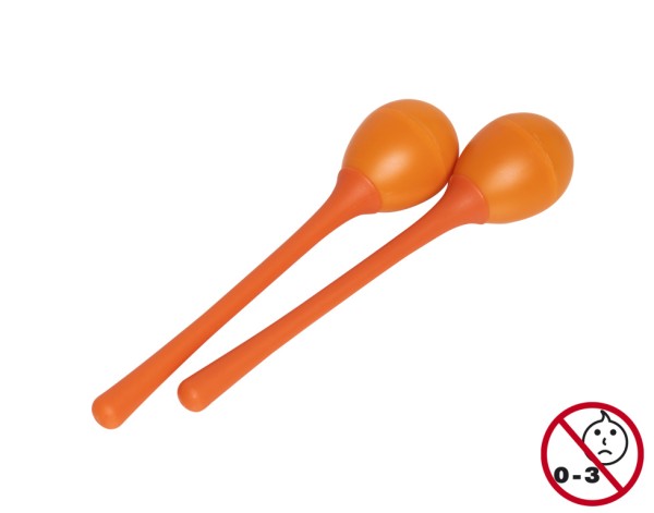 Stagg EGG-MA L/OR Maracas Paar Kunststoff eiförmig mit langem Griff orange