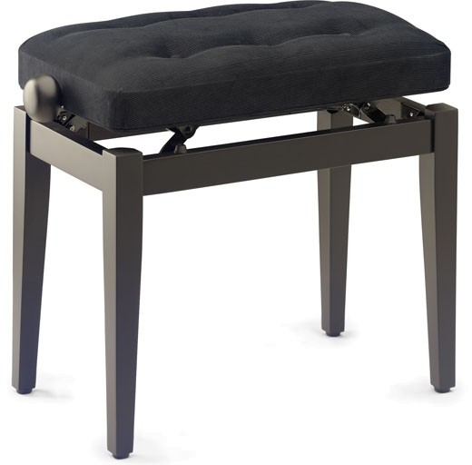 Stagg PB43-RW V/BK Klavierbank in Rosenholz matt, mit schwarzem Stoffbezug