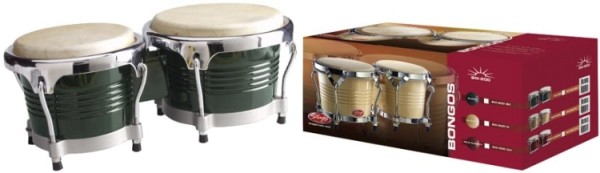 Stagg BW-300-GR 7,5 Zoll + 8,5 Zoll Latin Deluxe Bongos Holzkessel