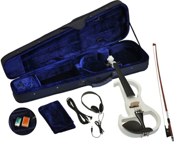 Steinbach E-Geige II in weiss 4/4 Set im Koffer