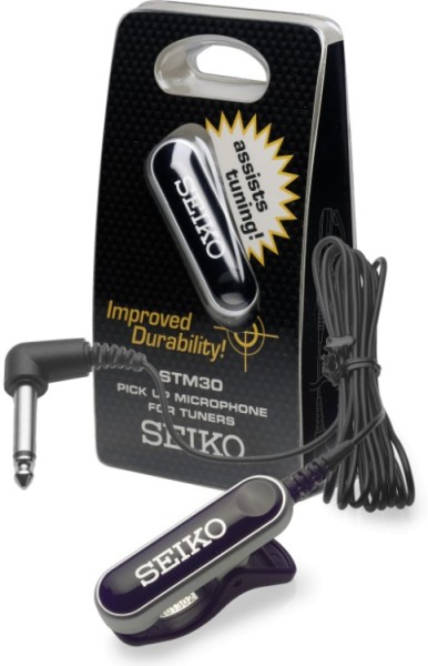 Seiko STM-30 Tonabnehmer/Kontaktmikro Pickup Mikrofon im Clip-Stil schwarz