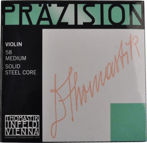 Thomastik 58 Präzision Saitensatz 4/4 Geige/Violine E-Saite Chromstahl blank mittel