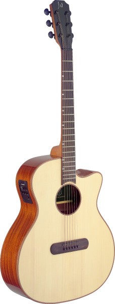 J. N. LIS-ACFI Lismore Serie, E-A Auditorium-Gitarre m. Cutaway u. massiver Fichtendecke