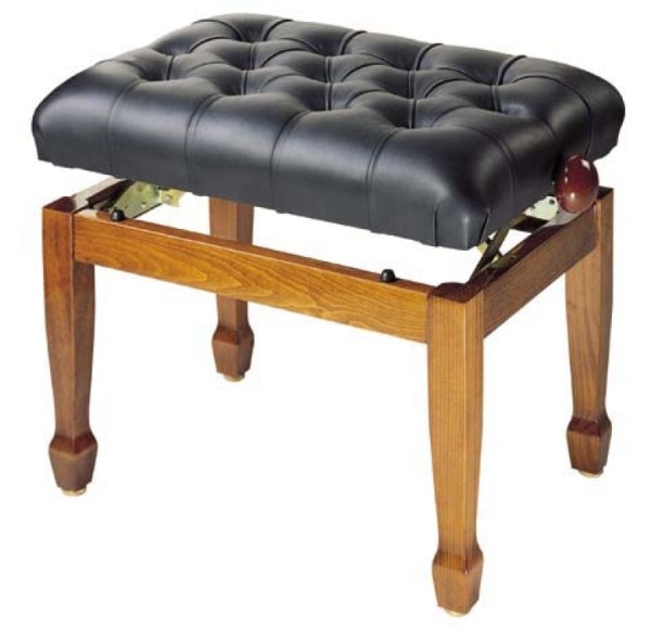 Flügelbank Stagg PB85 WN M L/BK Konzertpianobank Deluxe Walnuss matt schwarzer Lederbezug