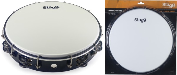 Stagg TAB-212P/BK 12 Zoll stimmbares Kunststoff Tambourin