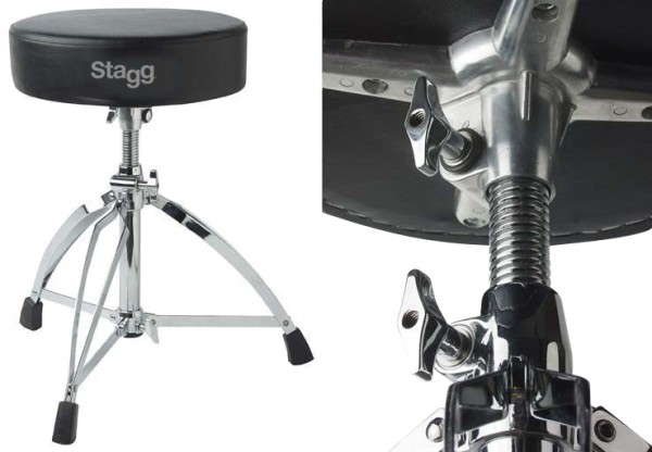 Stagg DT-220R Professioneller Drum-Hocker doppelstrebig