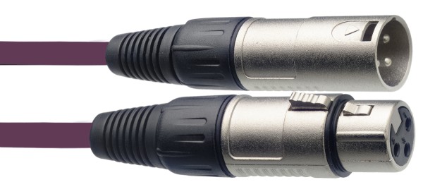 Mikrofonkabel, XLR/XLR (m/f), 10 m, violett