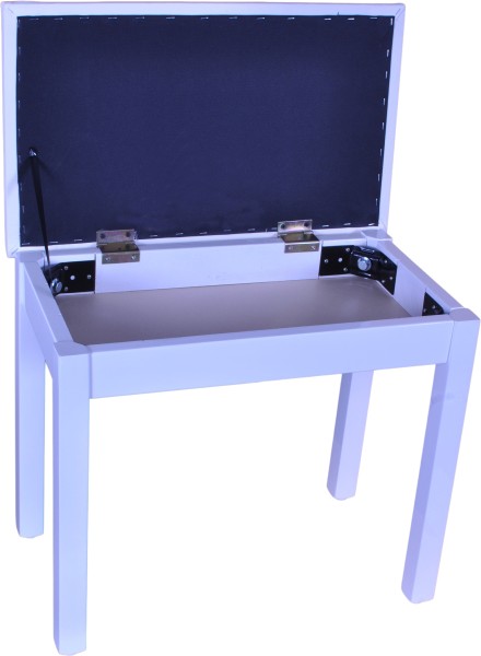 B-Ware Steinbach Klavierbank mit Notenfach in weiss matt mit weissem Stoff