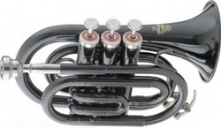 Stagg 77-MT/BK B-Taschentrompete in schwarz im ABS-Koffer