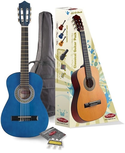 Stagg C510BL 1/2 Klassikgitarren-Set in blau mit Fichtendecke