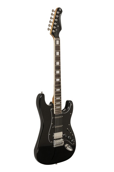 Stagg SES-60 BLK E-Gitarre mit massivem Erlenkorpus