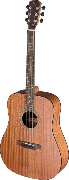 J. N. DEV-D LH Akustische Dreadnought-Gitarre mit massiver Mahagoni Decke, Deveron Serie Linkshänder
