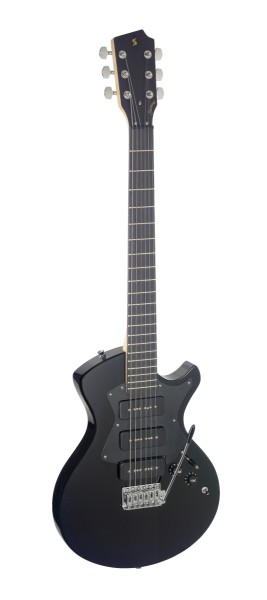 Stagg SVY NASH BK E-Gitarre, Silveray Serie, Nash Modell, mit massivem Erlenkorpus