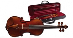 Stagg VN-3/4 X 3/4 vollmassive Geige mit angeflammtem Boden im Deluxe Softcase