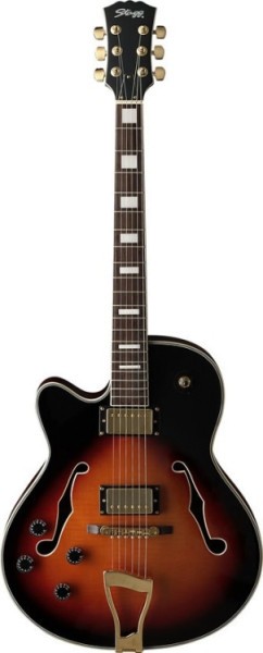 Stagg A350LH-VS Jazzgitarre für Linkshänder Semiakustisch Violinburst