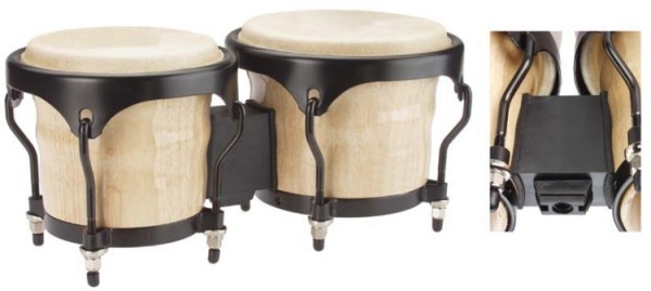 Stagg BWM-N 6,5 Zoll + 7,5 Zoll Bongos Holzkessel lackiert Natur