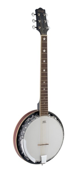 Stagg BJM30 G 6-saitiges Banjo mit Metall-Kessel Gitarrenkopfplatte u. Stimmsystem