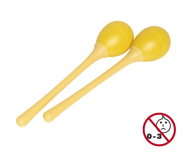 Stagg EGG-MA L/YW Maracas Paar Kunststoff eiförmig mit langem Griff gelb