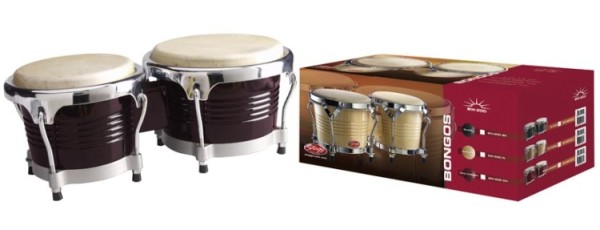 Stagg BW-300-CH 7,5 Zoll + 8,5 Zoll Latin Deluxe Bongos Holzkessel