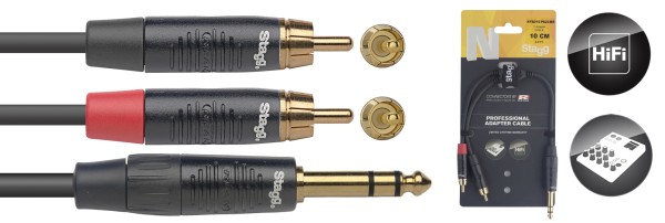 N-Serie Y-Adapter Kabel - Stereo Phono Stecker / 2x