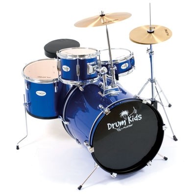 PLATIN Kinderschlagzeug DrumKids 3-teiliges 16 Zoll Junior- Schlagzeugset mit Becken, Hocker und Sti