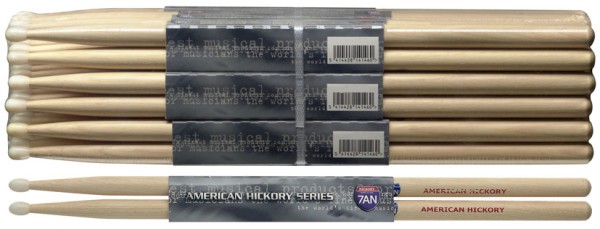 Stagg SH7AN American Hickory Drumsticks Nylon Tip / 7A / Preis für 1 Paar