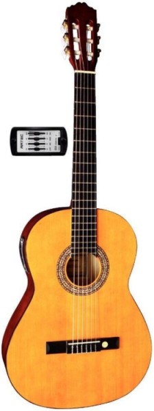 Tenson 4/4 Elektro-Akustik Konzertgitarre in honig mit Fichtendecke