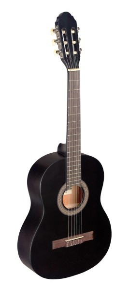 Stagg C430 M BLK 3/4 Kindergitarre Konzertgitarre schwarz matt klassische Gitarre mit Lindendecke