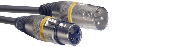 Mikrofonkabel, XLR/XLR (m/f), 1 m (3'), Ring Gelb