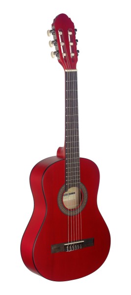 Stagg C410 M RED 1/2 Kindergitarre Konzertgitarre rot matt klassische Gitarre mit Lindendecke