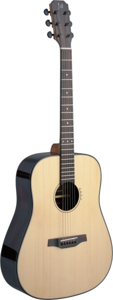 J. N. LYN-D Lyne Serie Dreadnought Akustikgitarre mit massiver Fichtendecke