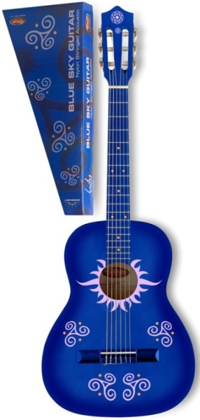 Stagg C505B-SKY Klassikgitarre für Kinder 1/4 Kindergitarre Blau mit Ornamenten