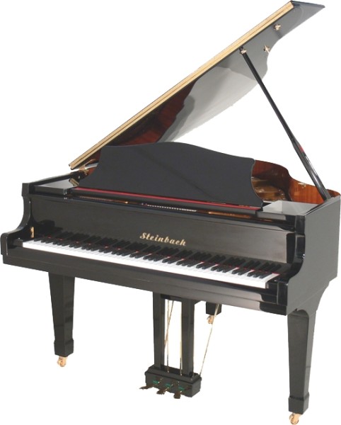 Steinbach Flügel 152cm Classic, schwarz poliert mit Softclose System und Piano Disc Silent System -