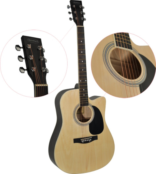 Steinbach 4/4 Westerngitarre Dreadnought mit Cutaway Lindendecke naturfarben